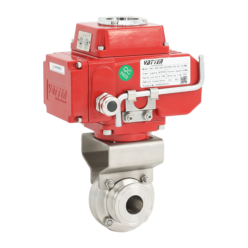 Vanne papillon à pince sanitaire électrique