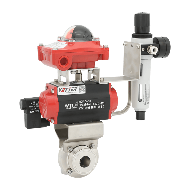 Vanne papillon à pince pneumatique