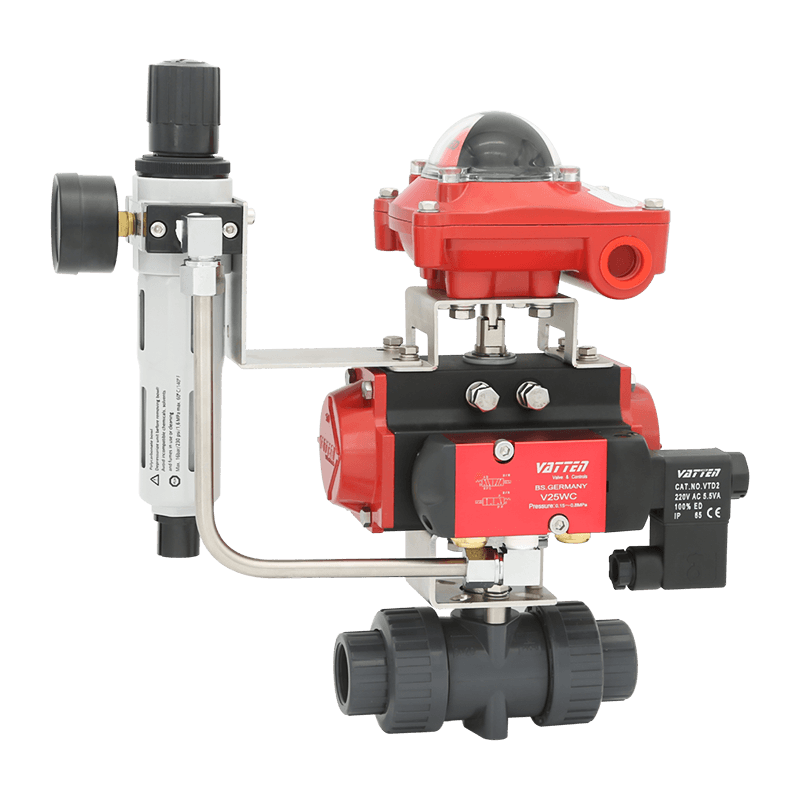 Robinet à tournant sphérique pneumatique en PVC