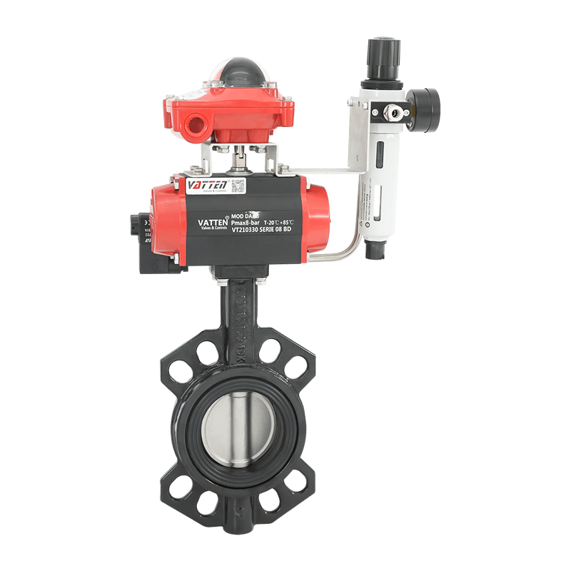 Vanne papillon pneumatique à plaquettes